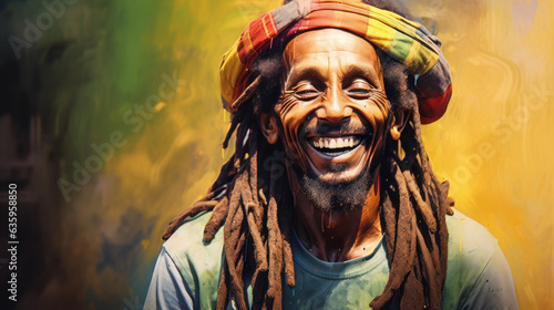 portrait man reggae cheerful the street art style photo