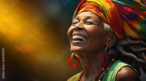 portrait of woman reggae cheerful