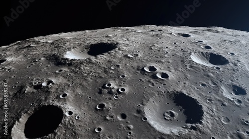 lunar surface of the moon (Generative AI) photo