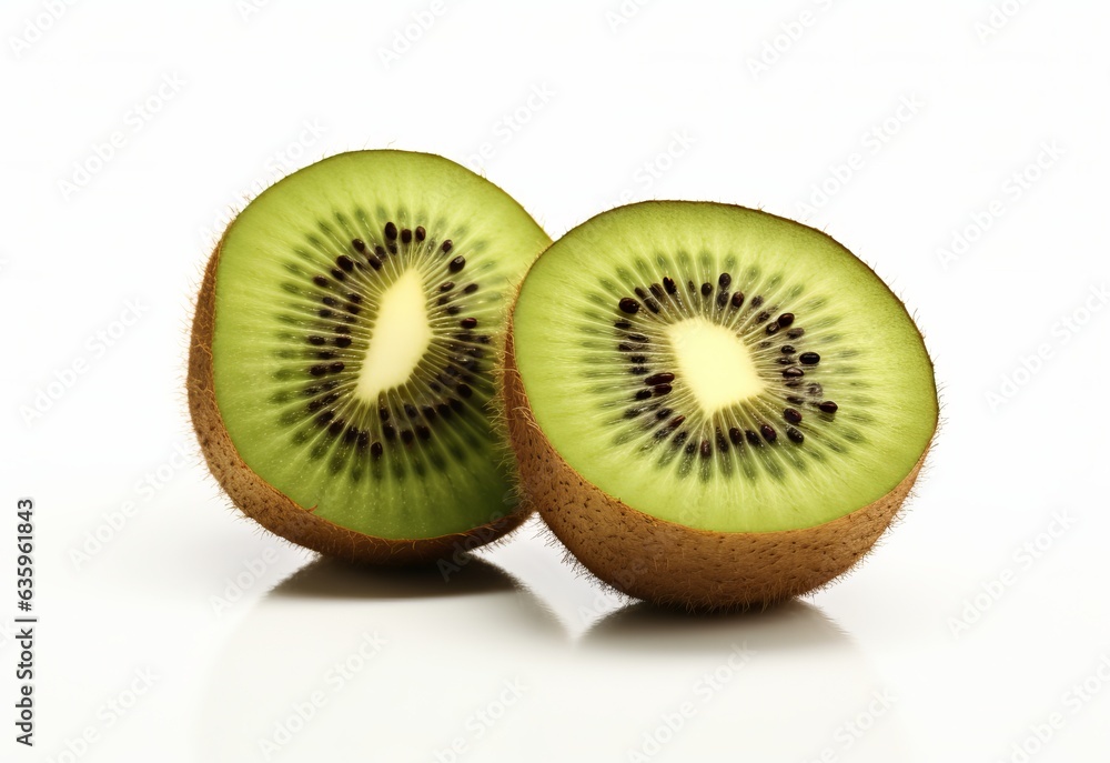 Ripe whole kiwi fruit and half kiwi Ripe whole kiwi fruit and half kiwi