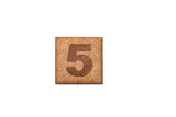 Number In Square Wooden Tiles - On White Background