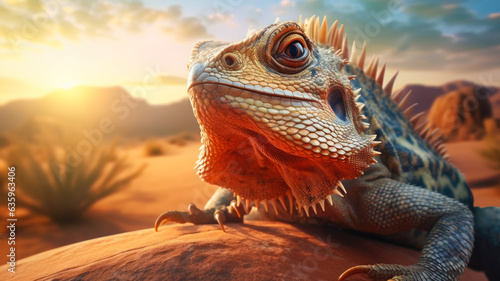 Closeup Captures of Fascinating Reptile Diversity in Desert. AI Generated 8K.