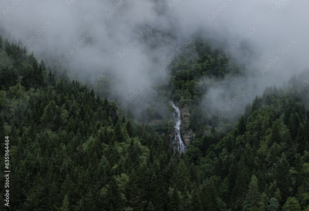 Foggy landscape of the High Tauern, Austrian Alps