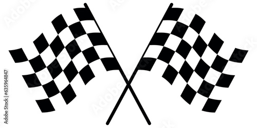 Fototapeta Two crossed racing flags