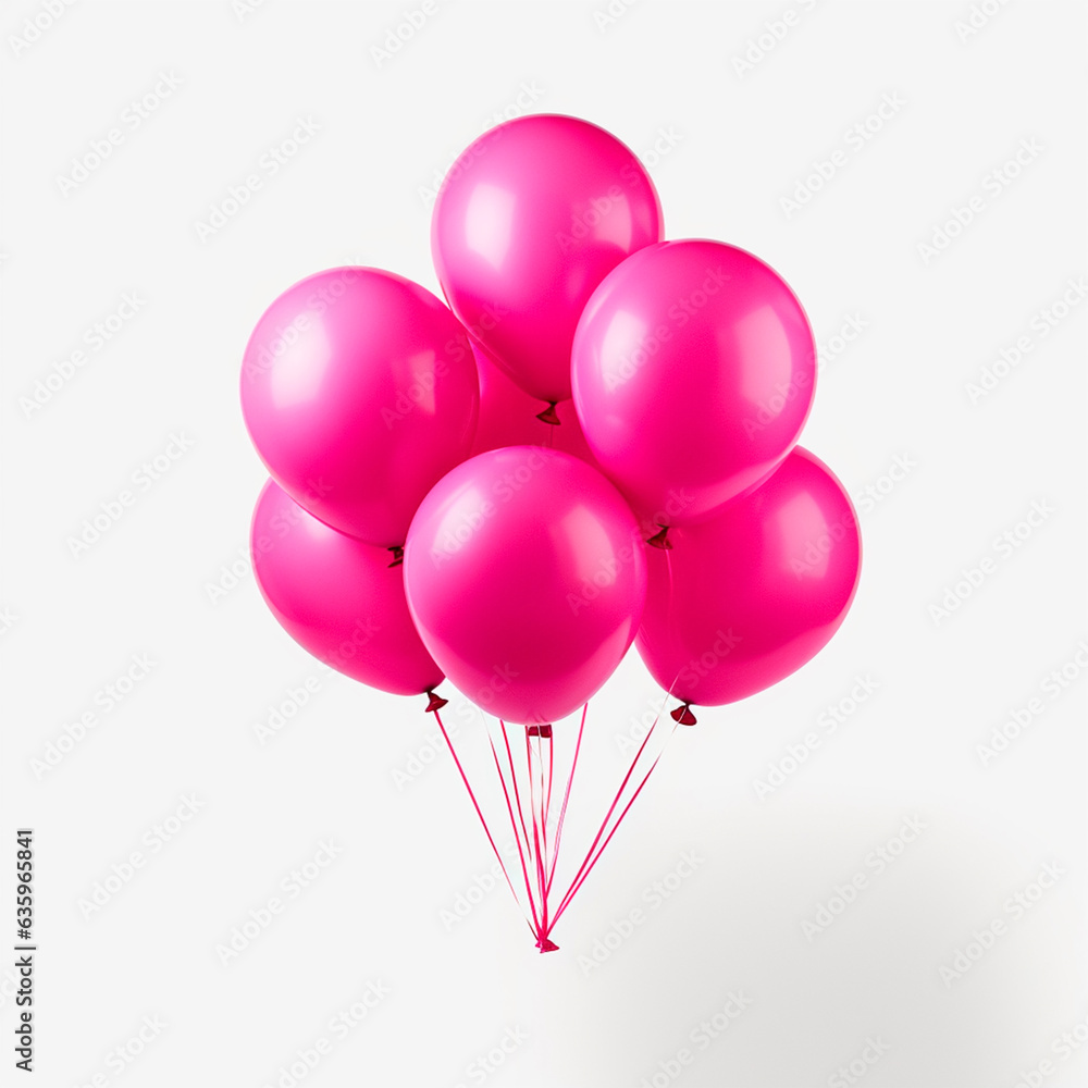 group of pink balloons for birthday celebration