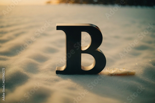 Large letter B in a field