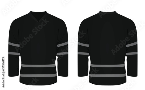 Black  ice hockey shirt. vector illustration