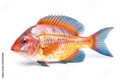 Colorful sea fish isolated on white background.