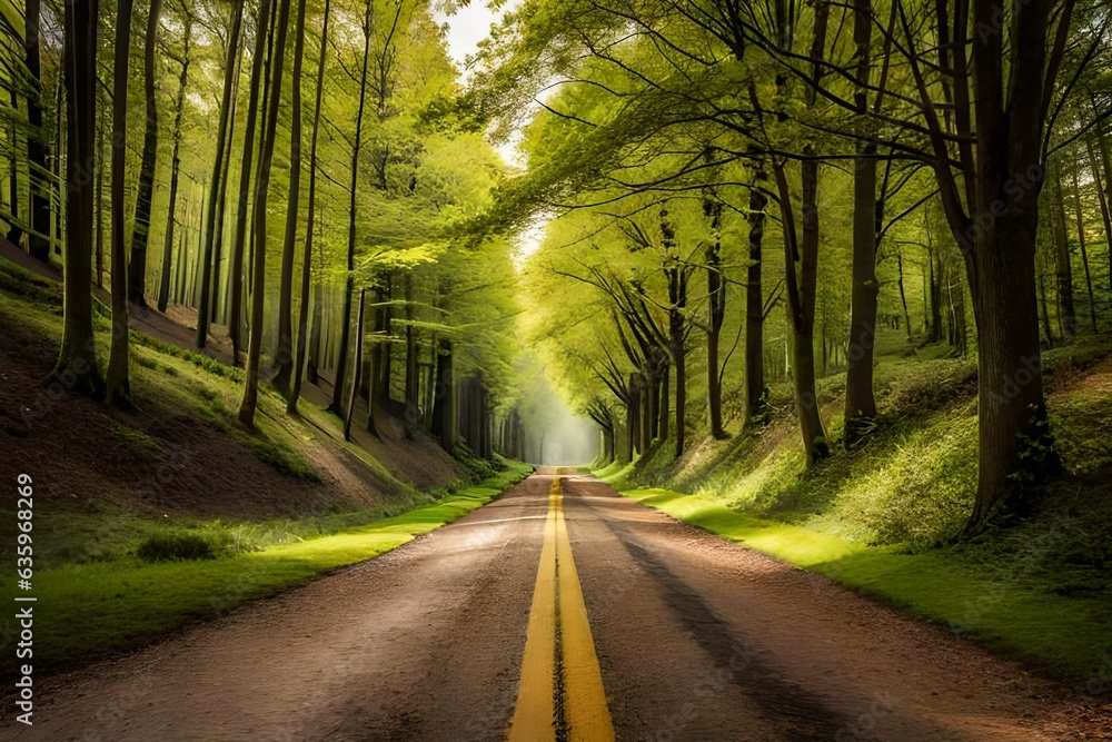 A ROAD , road in the forest , road in the woods , A ROAD , road in the forest , road in the woods ,