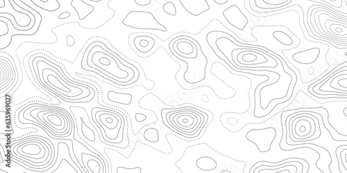 Topographic background and texture, monochrome image. 3D waves. stylized height of the topographic contour in lines and contours. The concept of a conditional geography scheme and the terrain path.