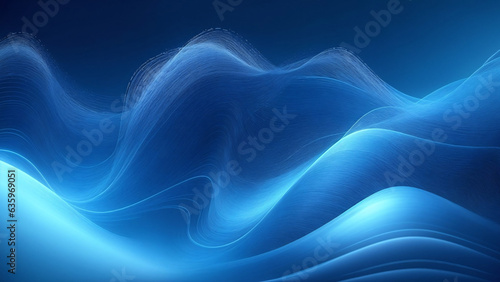 abstract blue background with smooth lines, futuristic wavy illustration