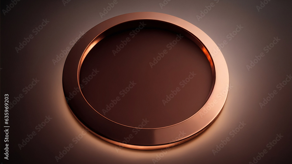Glossy copper ring on a dark background, 3d rendering Glossy copper ring on a dark background, 3d rendering