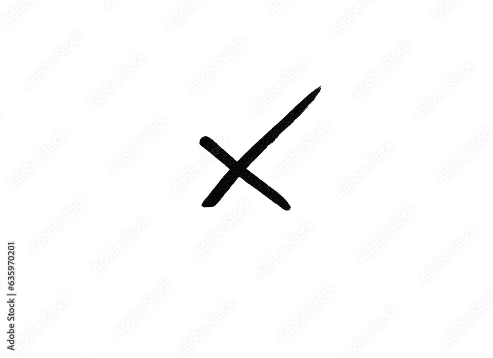 marker cross isolated mark hand draw marker cross isolated mark hand draw