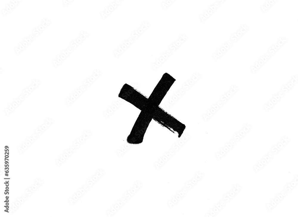 Fototapeta premium marker cross isolated mark hand draw 