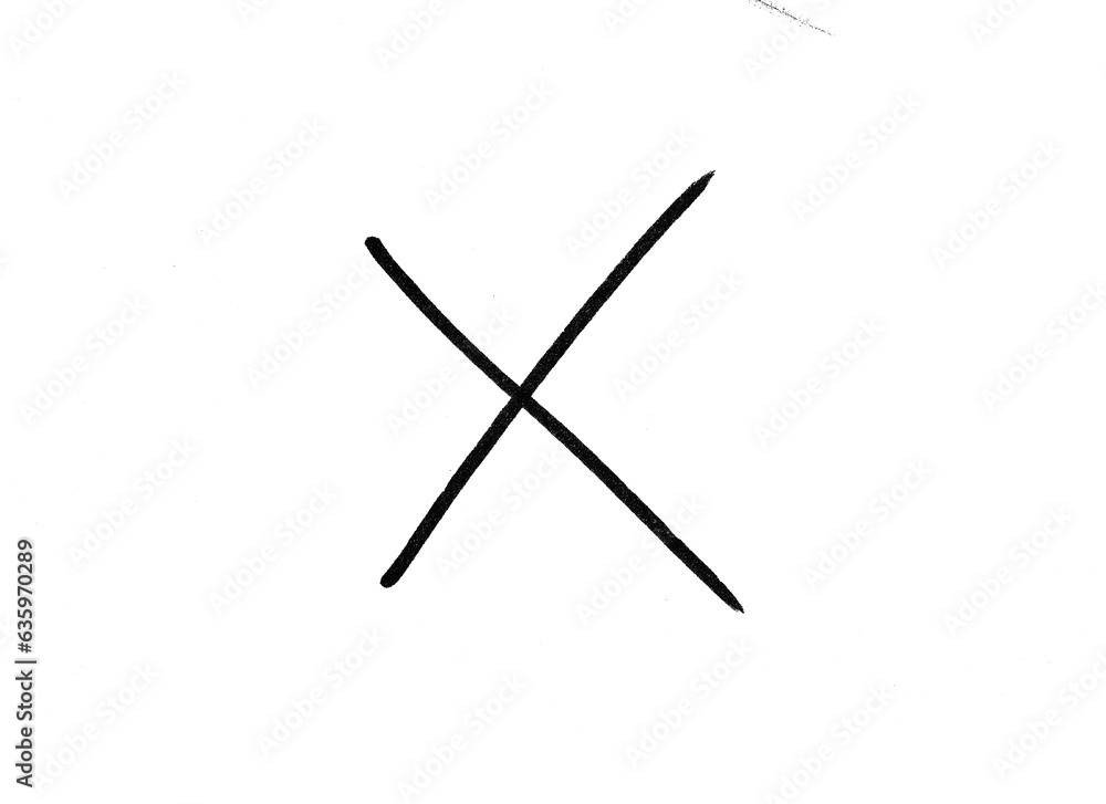 marker cross isolated mark hand draw marker cross isolated mark hand draw