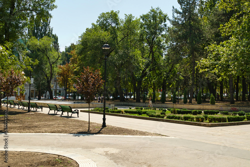 bench in the park in Chisinau