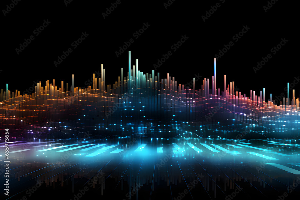 cool colorful internet data abstract background. Generative AI