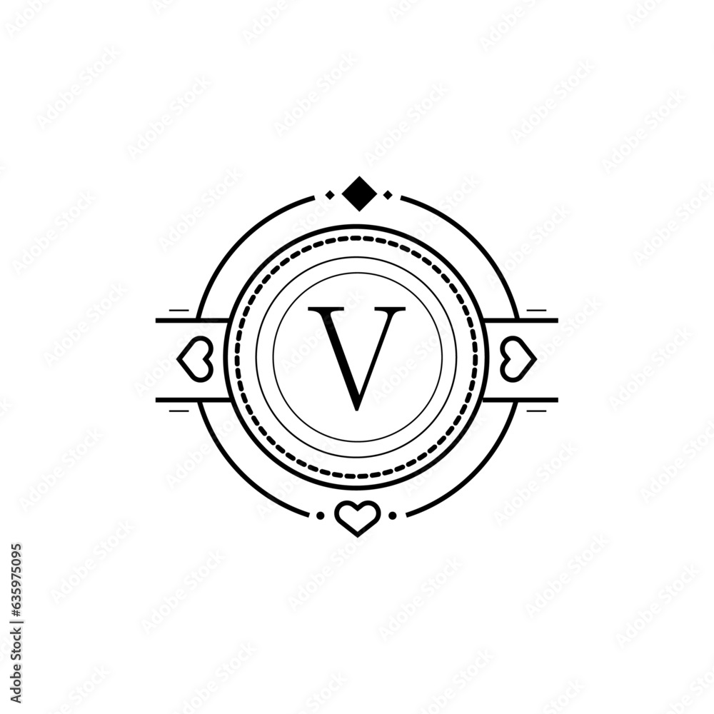Luxury Circular Logo Alphabet V Luxury Circular Logo Alphabet V