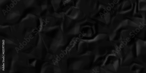 Dark crumple black paper wrinkled poster template ,blank glued creased paper texture background. black paper crumled backdrop background. used for cardboard and clarkboard.