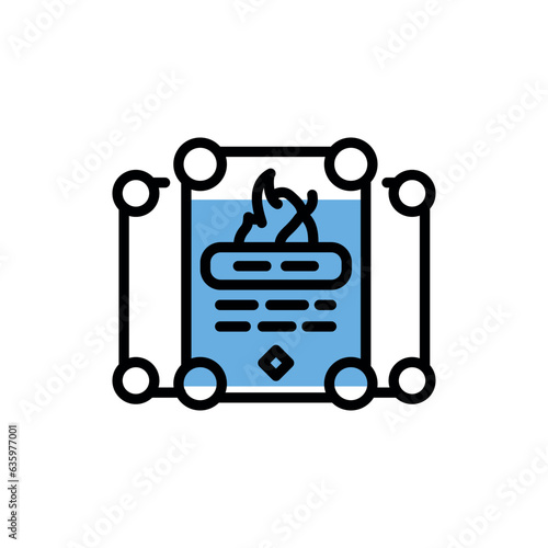 Gamefi cards color line icon. Digital crypto art.