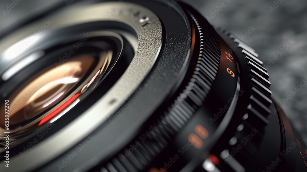 Minimalist Film Camera Lens Close-up. AI generated
