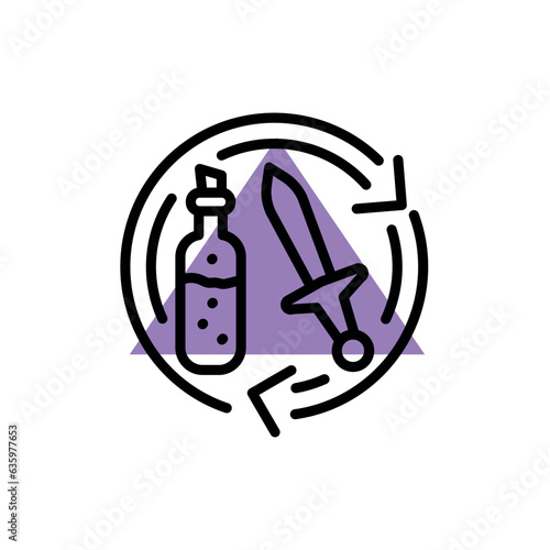 Items nft game exchange color line icon. Digital crypto art.