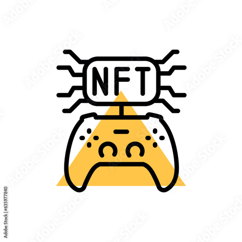 Nft gamefi  color line icon. Digital crypto art.