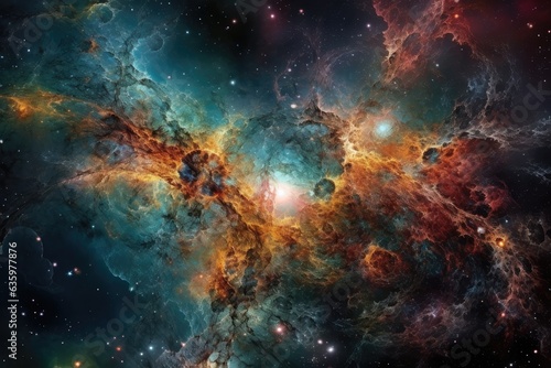 Galaxies  stars and nebulae dance in the cosmos.  generative IA