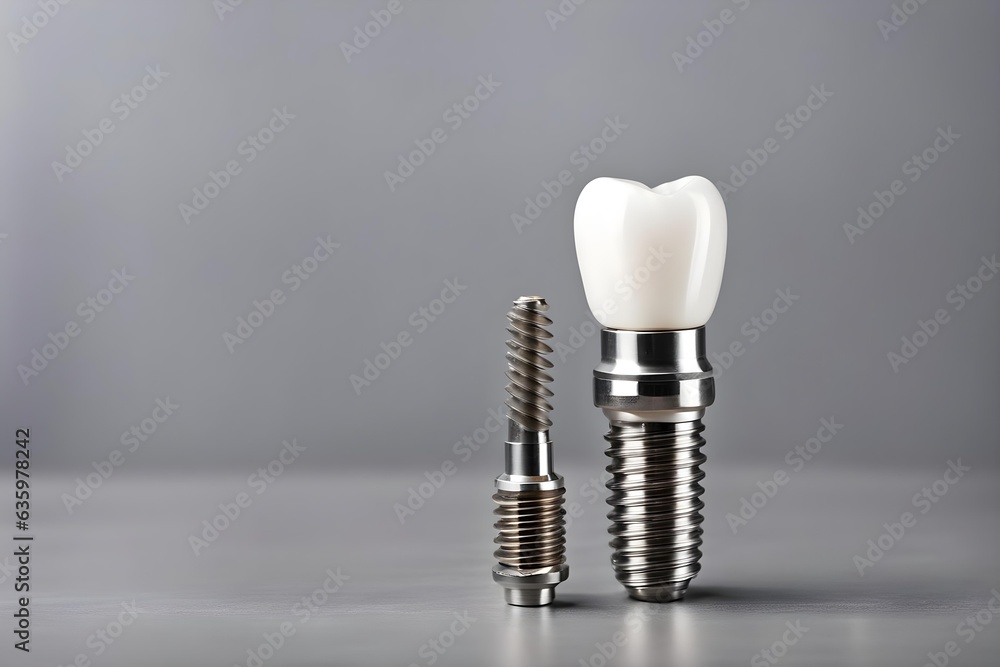 Fototapeta premium Parts of dental implant and dent.
