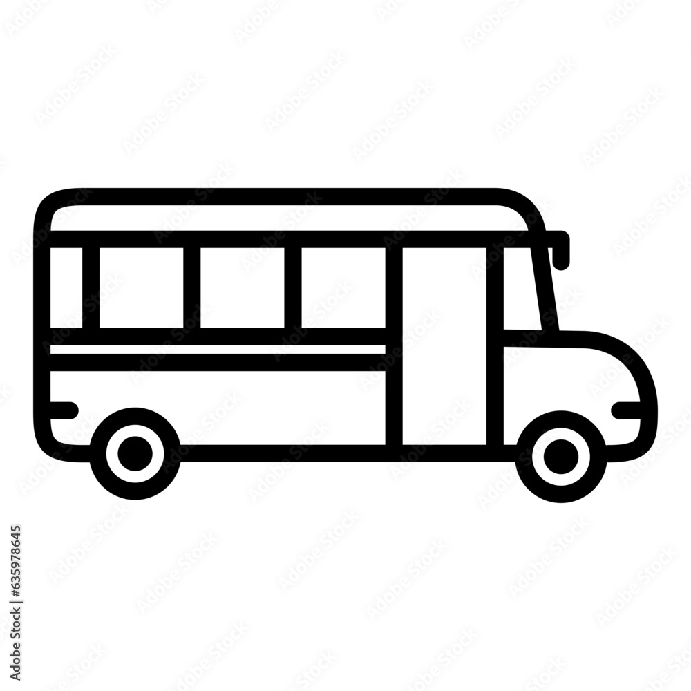 bus icon on transparent background