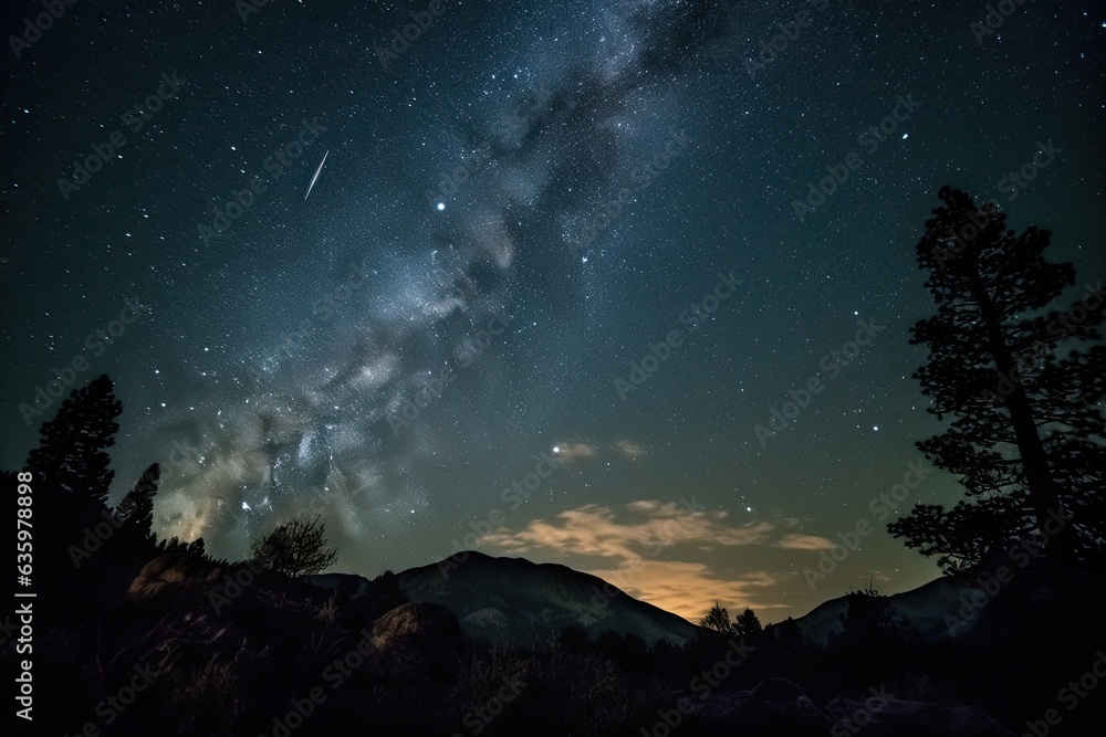 Starry night reveals interconnected constellations., generative IA