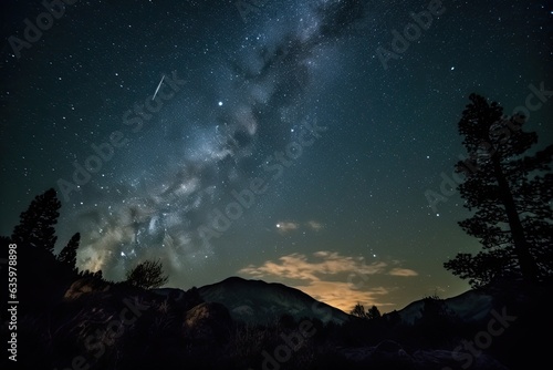 Starry night reveals interconnected constellations.  generative IA