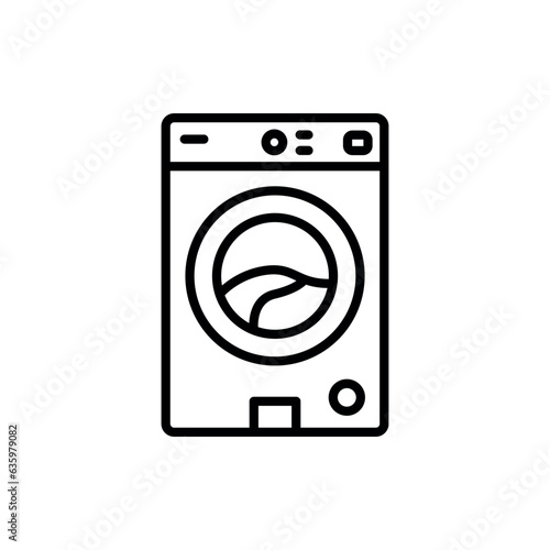 Washing machine black line icon.