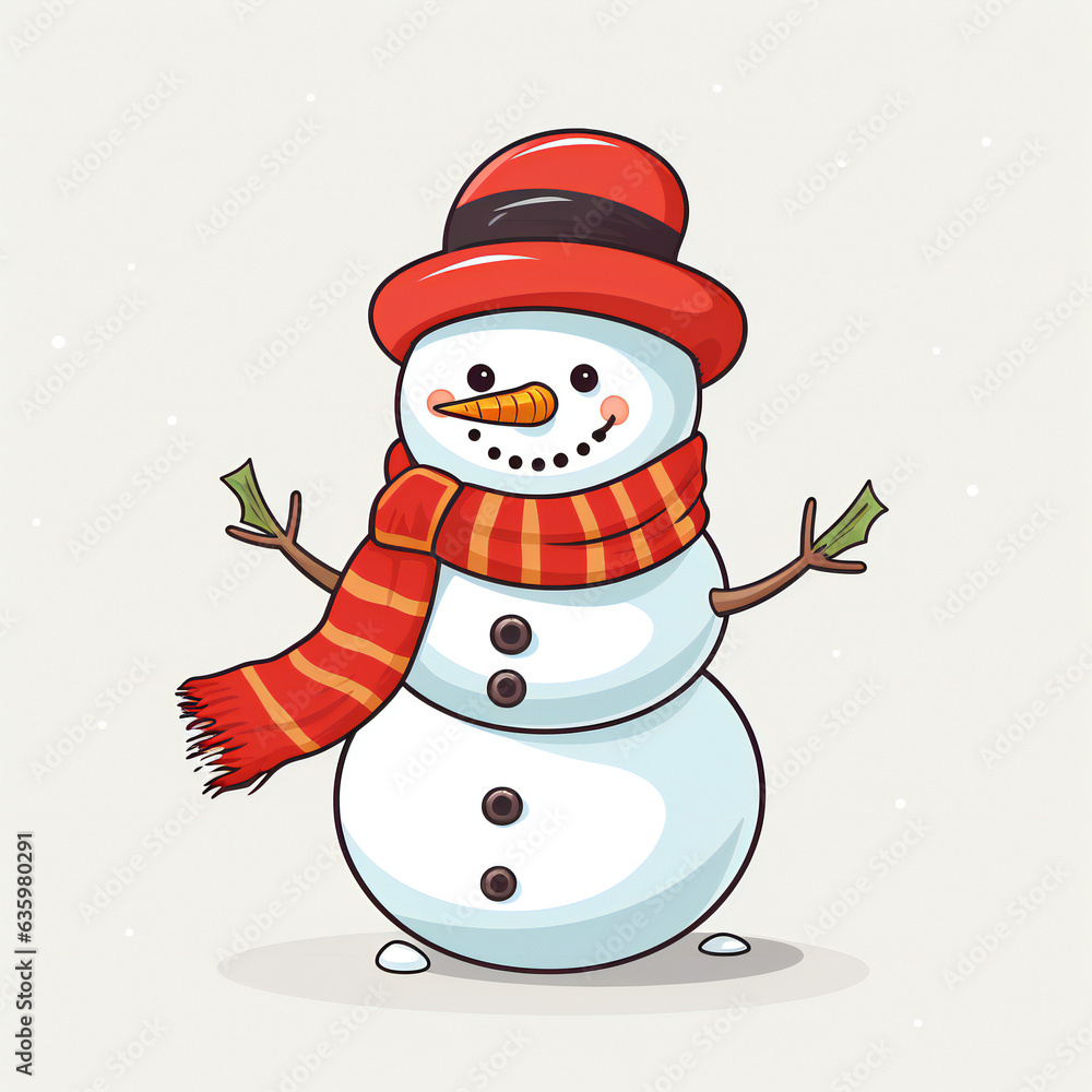 snowman with hat, generative ai