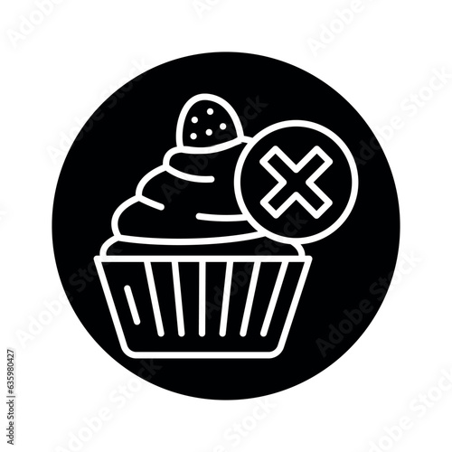 Forbidden food line icon. Isolated vector element.
