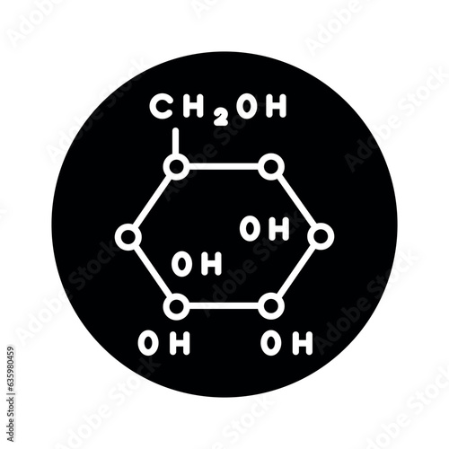 Glucose formula line icon. Isolated vector element.