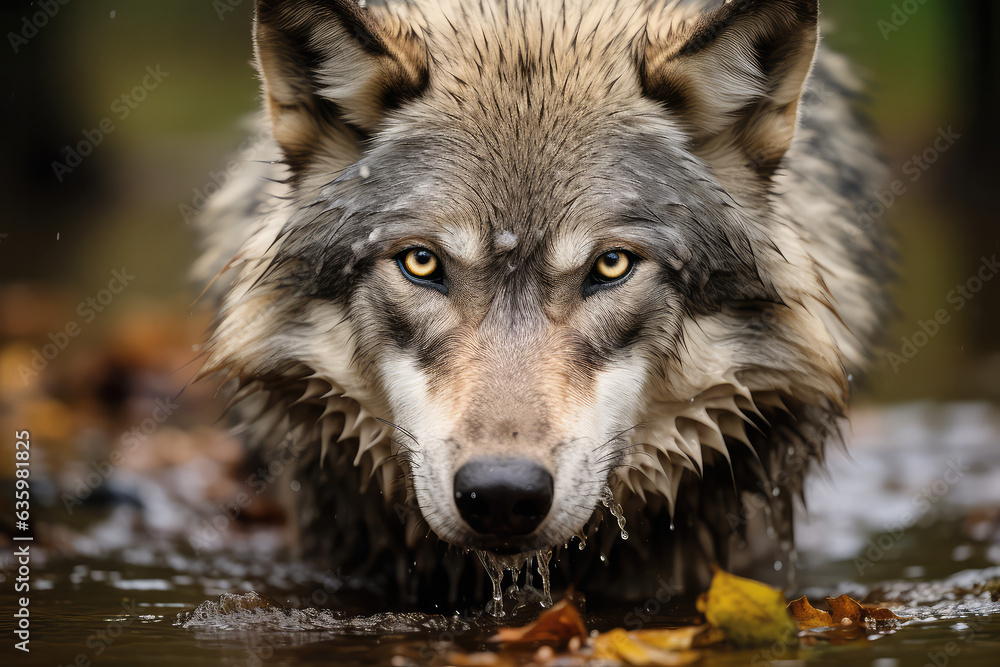 Wolf, editorial magazine cover, wildlife photography Wolf, editorial magazine cover, wildlife photography