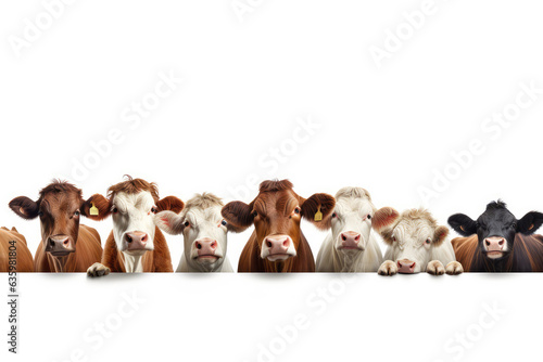 Wildlife cows animals banner panorama long - Collection of funny cute crazy laughing cow