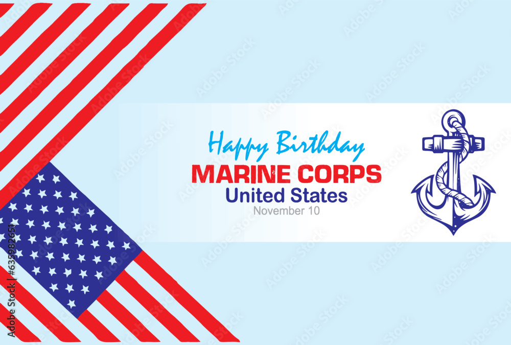 U.S. Marine Corps Happy Birthday, November 10th. Greeting card, poster ...