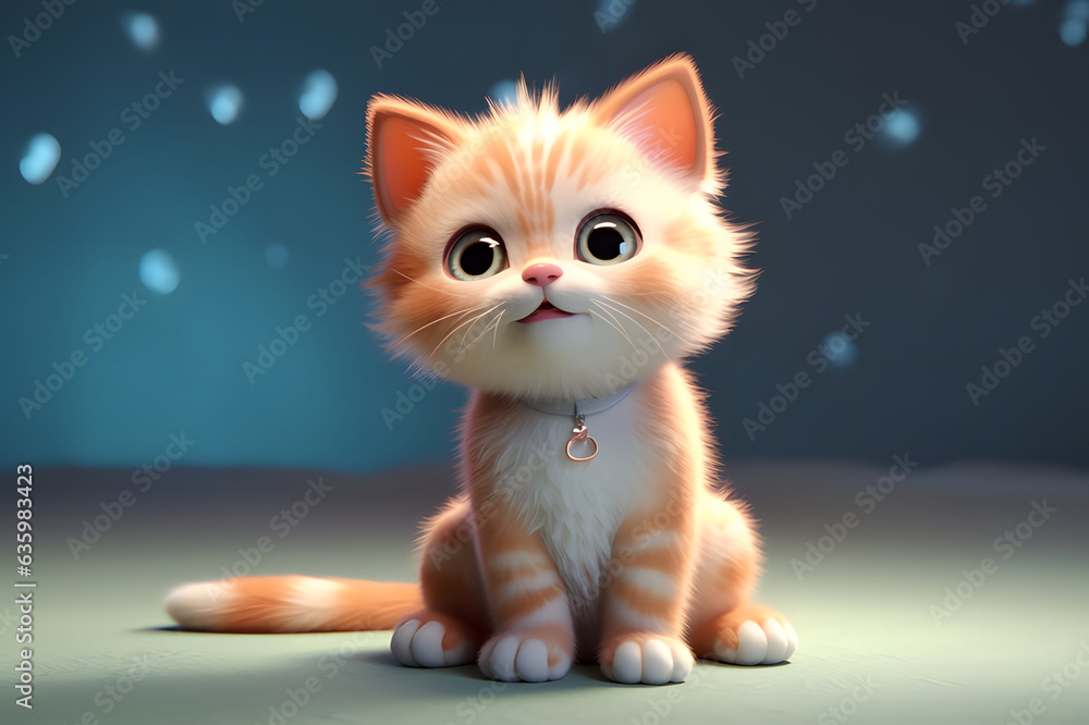 View of cute adorable kitten