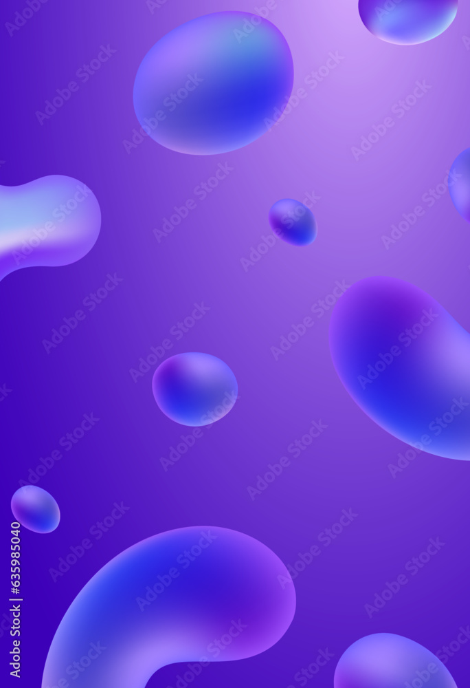 Abstract background with waves, Purple background, 3d rendered illustration of bacteria