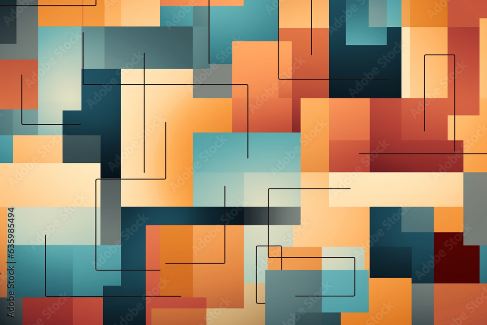 Generative AI. abstract, texture background. modern design. Bauhaus style with abstract geometry. Retro minimal shapes Generative AI. abstract, texture background. modern design. Bauhaus style with abstract geometry. Retro minimal shapes