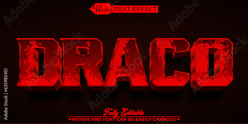 Red Draco Editable Text Effect Template