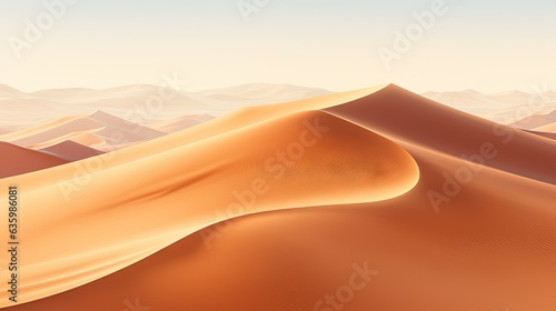  a desert landscape with a few hills and sand dunes in the distance. generative ai