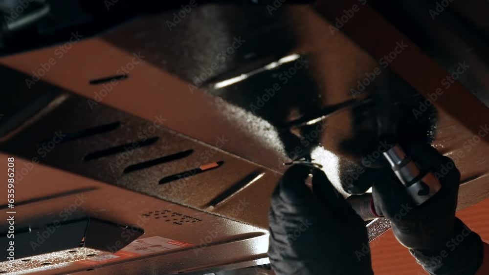 Dismantling of crankcase protection systems by an auto repair shop employee. Dismantling of crankcase protection systems by an auto repair shop employee.