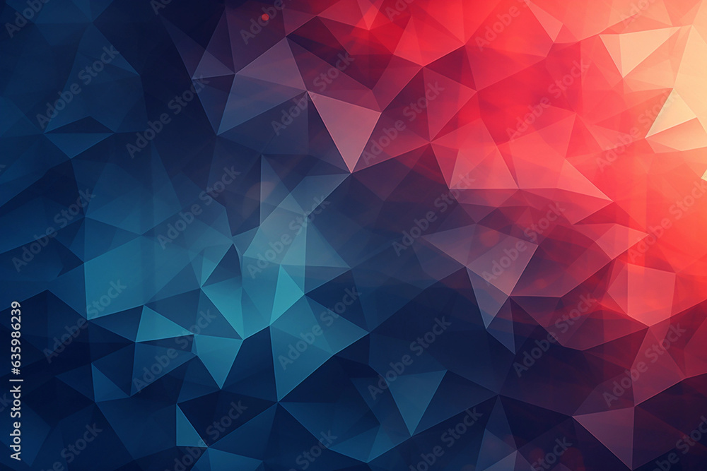 Obraz premium Futuristic Mosaic: Geometric Triangle Abstraction in Colorful Illustration. AI