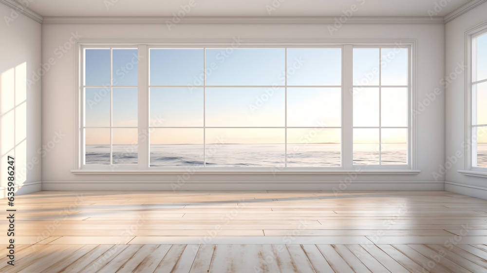 Fototapeta premium empty room with wooden floor