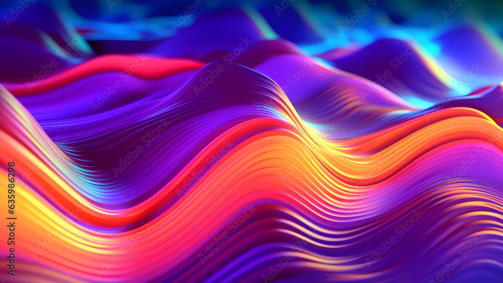 psychedelic wavy background with clean smooth neon colored plastic surface, neural network generated image