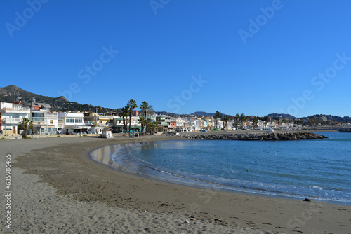 Beach in Malaga, Spain. View of the resort area Marítimo el Pedregal