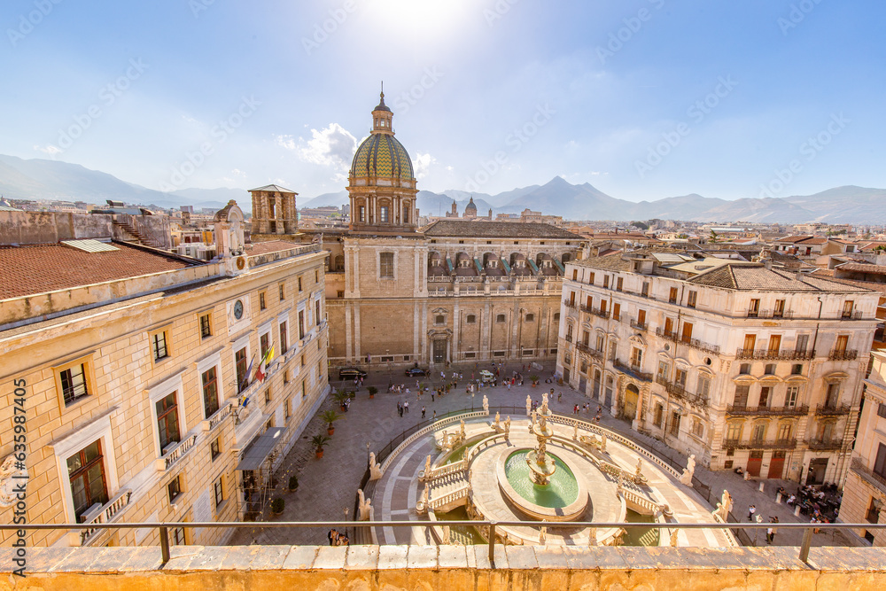 sightsee of Palermo from a church roof